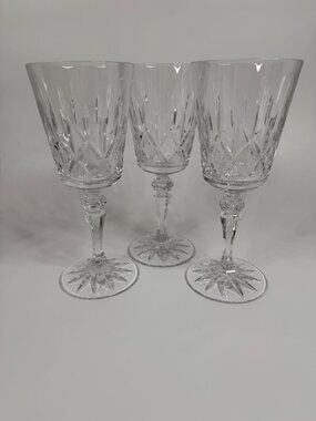 Galway Baldmore Irish Lead Crystal Water or Wine Goblets, approx. 7.75" tall